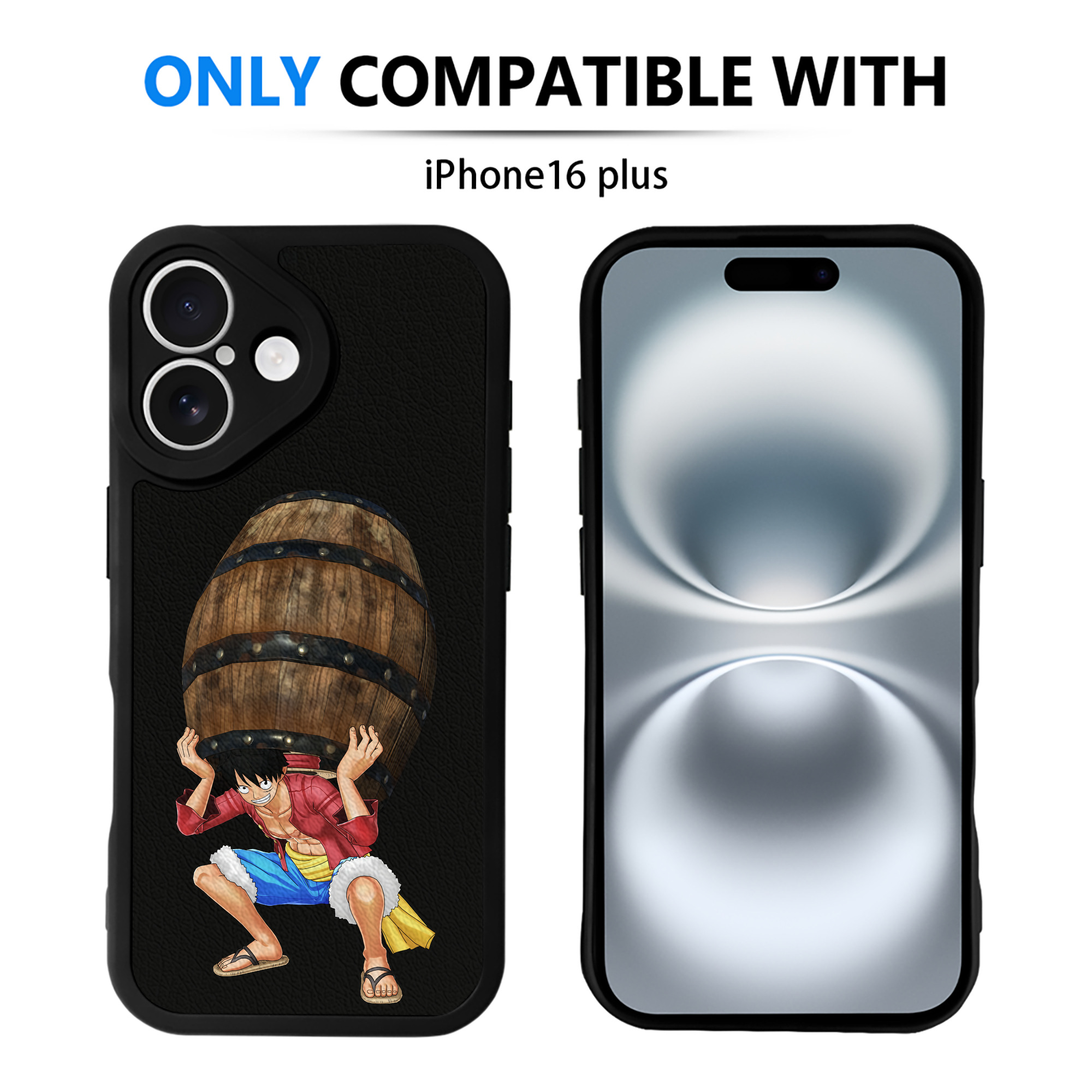 （画像用） ワンピース モンキー・D・ルフィ ONE PIECE Monkey D. Luffy 【iPhone 16シリーズ対応】シリコンスマホケース（レザー調） 材質：シリコン